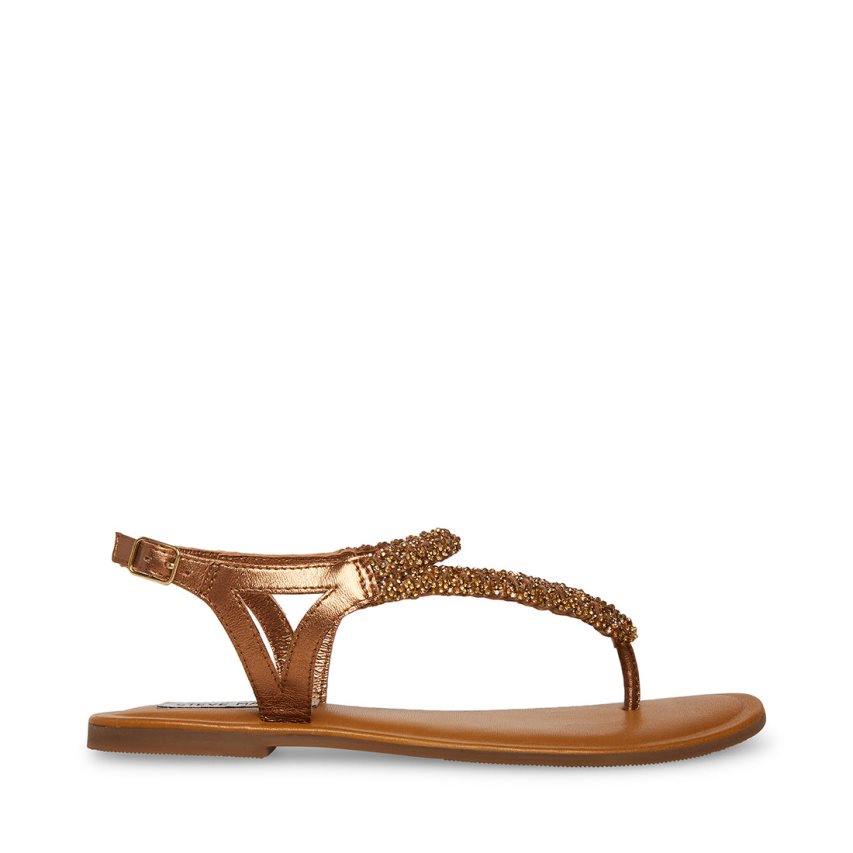 Sandalias Planas Steve Madden Sydney-r Mujer Doradas | ES ME43S6